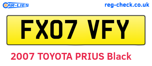 FX07VFY are the vehicle registration plates.