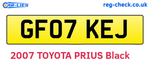 GF07KEJ are the vehicle registration plates.