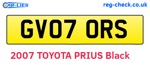 GV07ORS are the vehicle registration plates.