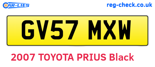 GV57MXW are the vehicle registration plates.