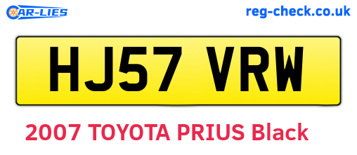 HJ57VRW are the vehicle registration plates.