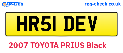 HR51DEV are the vehicle registration plates.
