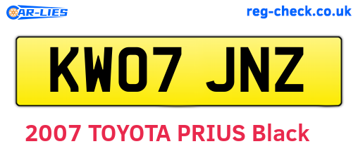 KW07JNZ are the vehicle registration plates.