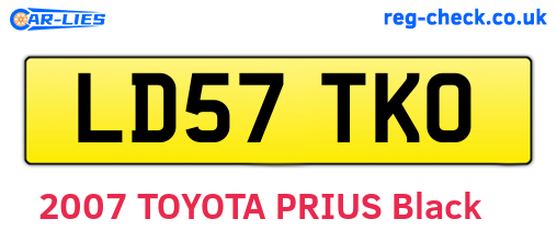 LD57TKO are the vehicle registration plates.