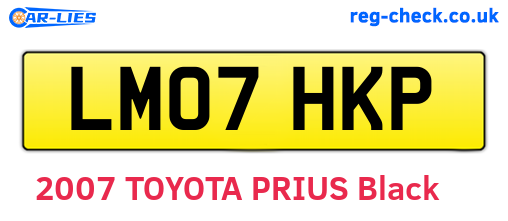 LM07HKP are the vehicle registration plates.
