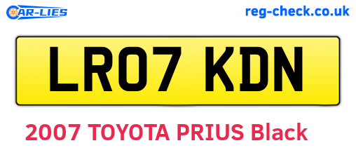 LR07KDN are the vehicle registration plates.