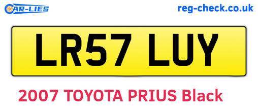 LR57LUY are the vehicle registration plates.