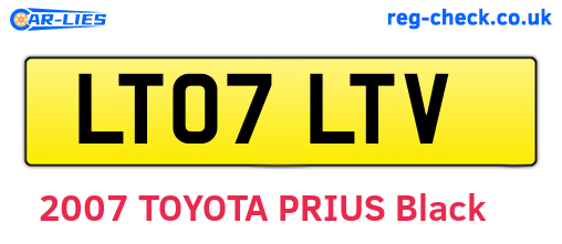 LT07LTV are the vehicle registration plates.