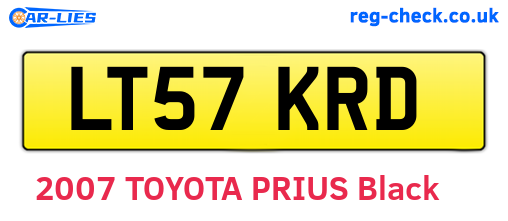 LT57KRD are the vehicle registration plates.