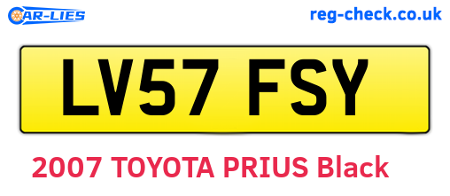 LV57FSY are the vehicle registration plates.