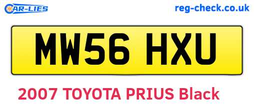MW56HXU are the vehicle registration plates.