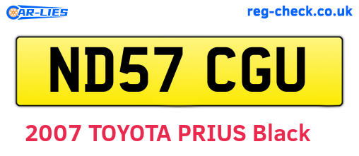 ND57CGU are the vehicle registration plates.