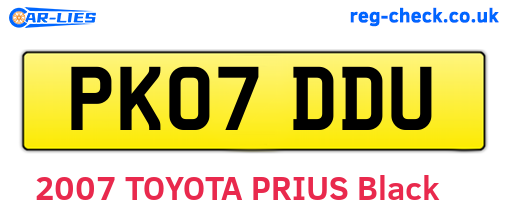 PK07DDU are the vehicle registration plates.