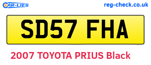 SD57FHA are the vehicle registration plates.