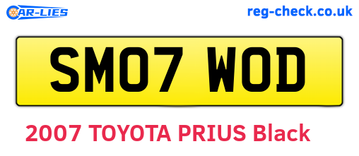 SM07WOD are the vehicle registration plates.