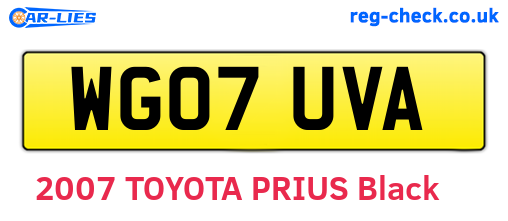 WG07UVA are the vehicle registration plates.