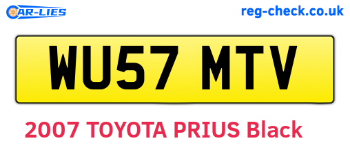 WU57MTV are the vehicle registration plates.