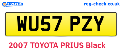 WU57PZY are the vehicle registration plates.
