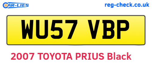 WU57VBP are the vehicle registration plates.