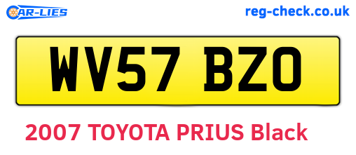 WV57BZO are the vehicle registration plates.