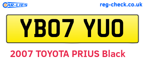 YB07YUO are the vehicle registration plates.
