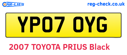 YP07OYG are the vehicle registration plates.