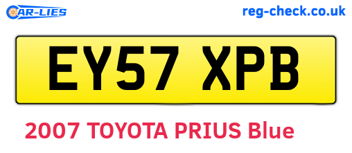 EY57XPB are the vehicle registration plates.