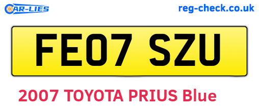 FE07SZU are the vehicle registration plates.