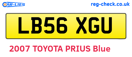 LB56XGU are the vehicle registration plates.