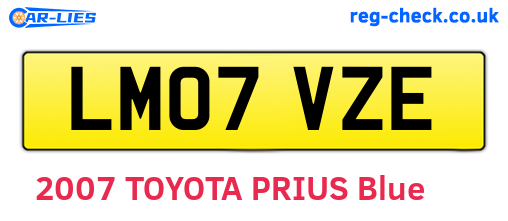 LM07VZE are the vehicle registration plates.
