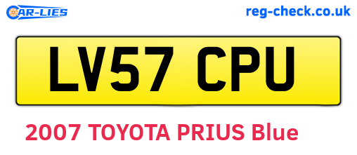 LV57CPU are the vehicle registration plates.