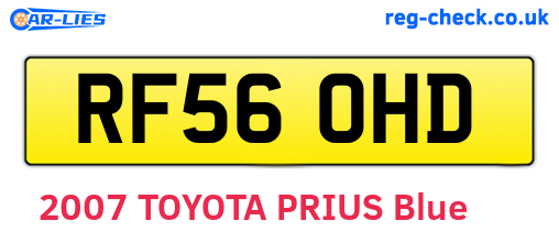 RF56OHD are the vehicle registration plates.