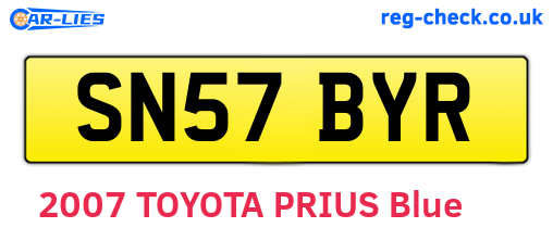 SN57BYR are the vehicle registration plates.