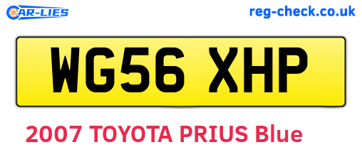 WG56XHP are the vehicle registration plates.