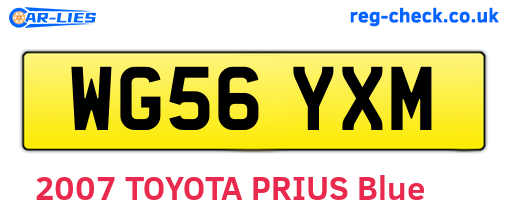 WG56YXM are the vehicle registration plates.