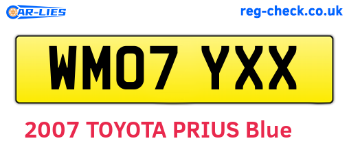 WM07YXX are the vehicle registration plates.