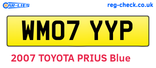 WM07YYP are the vehicle registration plates.