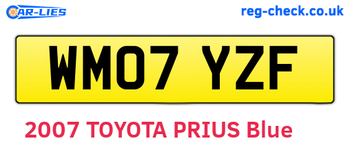 WM07YZF are the vehicle registration plates.