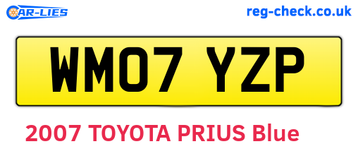 WM07YZP are the vehicle registration plates.
