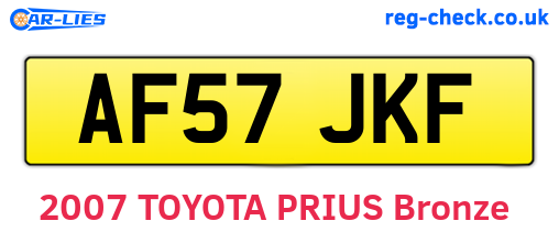 AF57JKF are the vehicle registration plates.