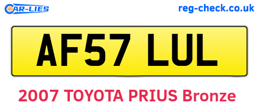 AF57LUL are the vehicle registration plates.