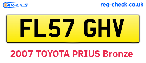 FL57GHV are the vehicle registration plates.