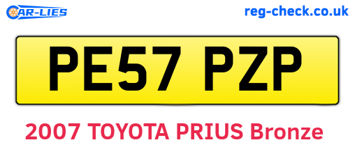 PE57PZP are the vehicle registration plates.
