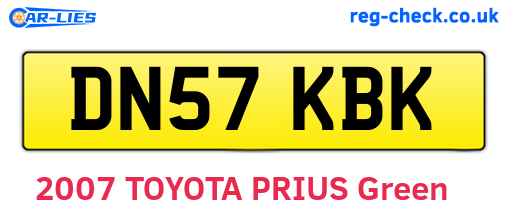DN57KBK are the vehicle registration plates.
