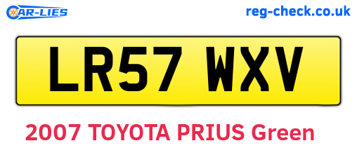 LR57WXV are the vehicle registration plates.