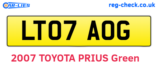 LT07AOG are the vehicle registration plates.