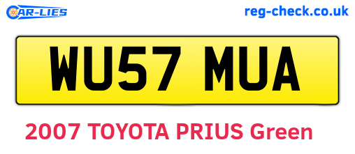 WU57MUA are the vehicle registration plates.