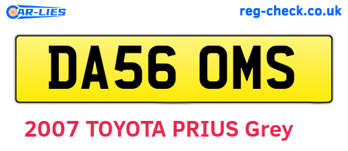 DA56OMS are the vehicle registration plates.