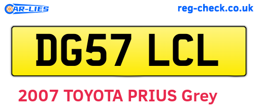 DG57LCL are the vehicle registration plates.