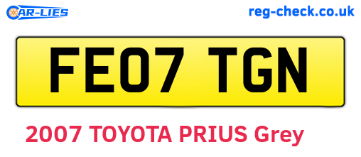 FE07TGN are the vehicle registration plates.